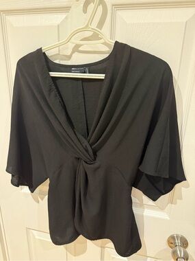 ASOS Black Twist-Front Top